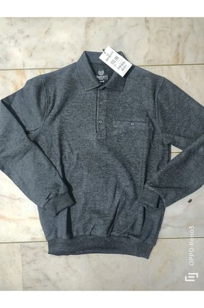 yakalı cepli selanik sweatshirt m-6xl