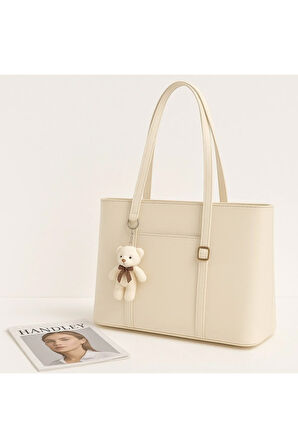 Sevimli Ayıcık Charm Büyük Kapasiteli Omuz Çantası