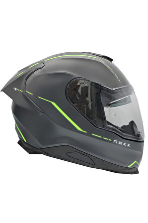 Y.100r React Mat Gri-yeşil Kask