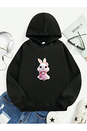 Çocuk Kapüşonlu Baskılı Sweatshirt