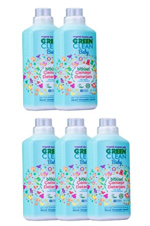 U Green Clean Baby Çamaşır Deterjanı 1 Lt. 5' Li Set