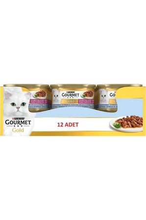 Gourmet Gold Çifte Lezzet Okyanus Balıklı Ve Sebzeli Kedi Yaş Maması 85 gr 12 Li