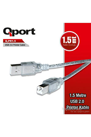 QPORT Q-pr1.5 Usb 2.0 1,5m Yazıcı Kablosu