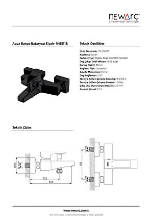 Aqua Banyo Bataryası Siyah 941511b