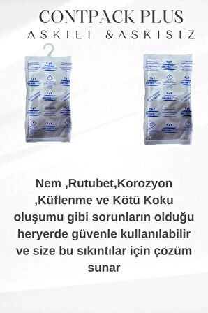 Contpack Plus Askılı Konteyner Depolar Özel Nem Alıcı Rutubet Engelleyici Korozyon Önleyici 1 Adet 380 gr