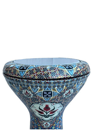 Profesyoneller Için Döküm Mısır Darbuka – 4 Kg, Iznik Çinisi Işlemeli - Gigbag Çanta Hediyeli