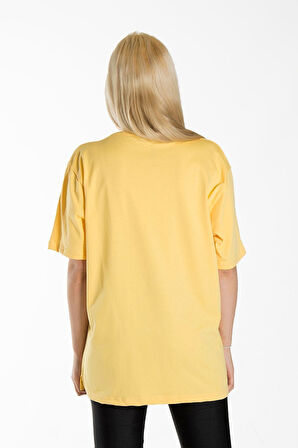 Kalp Baskılı Oversize Tshirt.