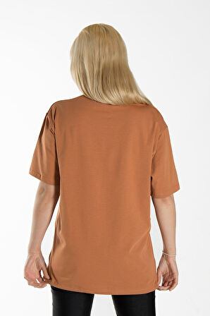 Kalp Baskılı Oversize Tshirt.
