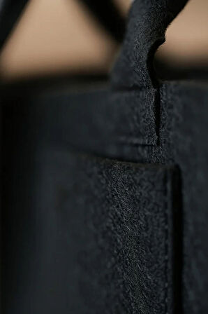 Siyah Kalın Keçe Anne Bebek Bakım Çantası Yenidoğan İçin Organizer Düzenleyici