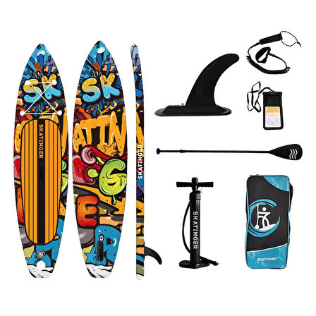  Grafitti Sup Paddle Board Şişme 350 cm x 82 x 15 Şişirilebilir Sörf Tahtası Full Set