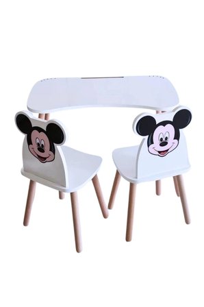 Çocuk Aktivite 1 Masa 2 Sandalye Takımı 4-12 Yaş Mickey Mouse