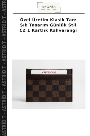 Özel Üretim Klasik Tarz Şık Tasarım Günlük Stil CZ 1 Kartlık Kahverengi