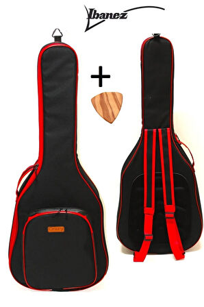 Özel Tasarım ibanez Modellere Uyumlu Akustik Gitar Kılıfı Kırmızı Taşıma Çantası Gigbag Softcase