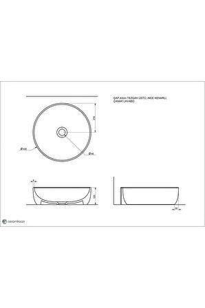 Sole Tezgah Üstü Lavabo 42 Cm