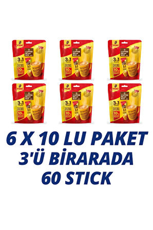 3'ü 1 Arada Kahve 10 Lu X 6 Paket ( 6x10=60 adet) EKONOMİK PAKET