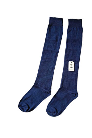 Anne Çorabı 2 Çift Dizaltı Kalın Sıcak Likralı Esnek Yünlü Kadın Çorap Rahat Uzun 36-40 Lacivert