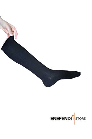 ANNE ÇORABI 2ÇİFT DİZALTI LÜX KALİTELİ PAMUKLU BURUN DİKİŞSİZ SIKMAYAN LASTİK KADIN ÇORAP SİYAH