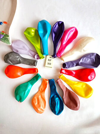 50 ADET BALON DOĞUM GÜNÜ PARTİ SÜS EĞLENCE 11 inç 28 cm METALİK KARIŞIK RENK HEDİYE