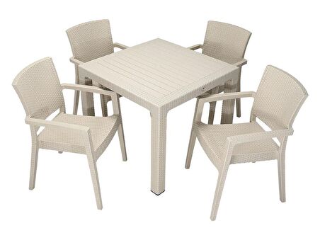 Mandella Elit Rattan 90x90 Zeus Koltuk Masa Takımı ÇÖLBEJİ