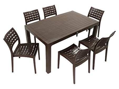 Mandella Wood 90x150 Cafe Sandalye Masa Takımı KAHVERENGİ