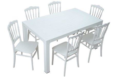 Mandella Wood 90x150 Silver Napolyon Sandalye Masa Takımı