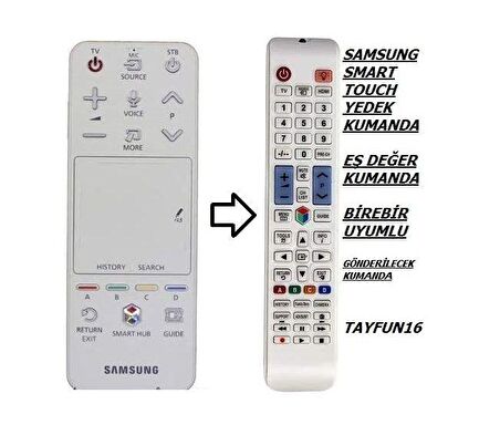 SAMSUNG AKILLI KUMANDA AA59-00775A BEYAZ AA59-00774A - YEDEK KUMANDASI