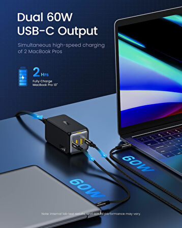 Aohi Magcube 4 Portlu Masaüstü Usb Şarj İstasyonu, Gan+ 120W Hızlı Şarj Cihazı