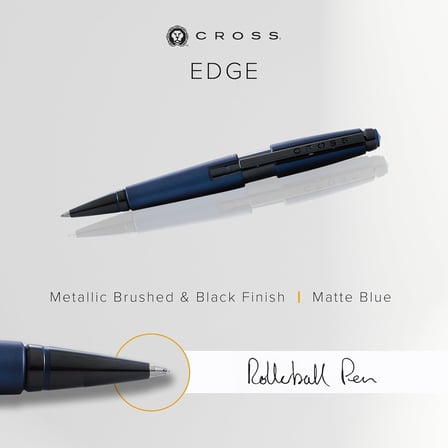 Cross Kenar Rollerball (Çizgi Genişliği M, Mürekkep Rengi: Siyah, Doldurulabilir, Birinci Sınıf Hedi