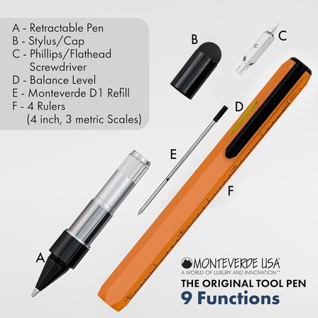 Monteverde Tool Pen Serisi Mv35295 Tk Toolpen Multifunction Orange Tükenmez Kalem