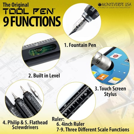 Monteverde Tool Pen Serisi Mv35232 Dk Toolpen Multifunction Siyah Dolma Kalem