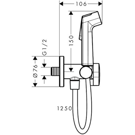 Hansgrohe Bidette El Duşu 1Jet S Ecosmart Satin Siyah 29230670