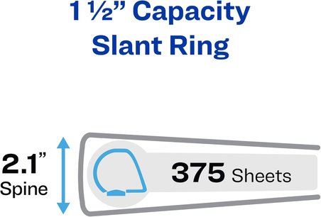 Avery Ağır Hizmet Tipi 3 Halka Bağlayıcı, 3,8 Cm Tek Dokunuşla Eğimli Halka, 8,5 "X 11" Kağıt Tutar,