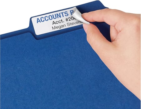 Avery Ekstra Büyük Dosya Klasör Etiketleri, Çıkarılabilir Yapıştırıcı, Mat Beyaz, 15/16" X 3-7/16", 