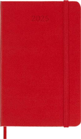 Moleskine 2025 Semanal P Rojo Escarlata Tapa Dura