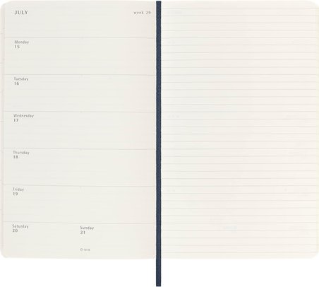 Moleskine 2023-2024 Haftalık Planlayıcı, 18 M, Büyük, Safir Mavisi, Yumuşak Kapak (5 X 8,25)