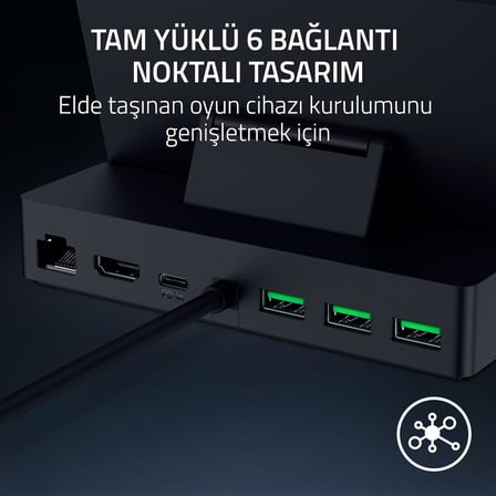 Razer Handheld Dock Chroma - Mobil Oyun Veya Tablet Cihazları Için 6 Bağlantı Noktalı Hdmi Ve Usb Şa