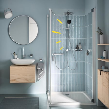 Grohe Vitalio Comfort 250 Flex Duş Sistemi, Yön Değiştiricili, Duvar Dışı Bağlantılı, 2 Akışlı 250Mm
