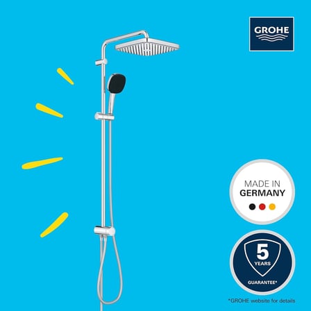 Grohe Vitalio Comfort 250 Flex Duş Sistemi, Yön Değiştiricili, Duvar Dışı Bağlantılı, 2 Akışlı 250Mm