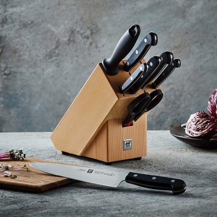 Zwilling Twin Gourmet Blok Bıçak Seti, Paslanmaz Çelik Ve Doğal Ahşap, Siyah