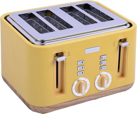Berghoff Gem Natural 4 Dilim Ekmek Kızartma Makinesi – 1630 W, Çift Kontrol Paneli, Paslanmaz Çelik 