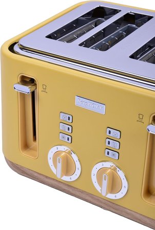Berghoff Gem Natural 4 Dilim Ekmek Kızartma Makinesi – 1630 W, Çift Kontrol Paneli, Paslanmaz Çelik 