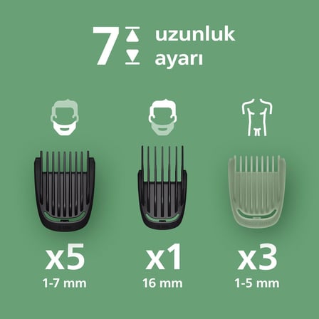 All-In-One Trimmer 5000 Series, 13'Ü 1 Arada Erkek Bakım Seti, Yüz Saç Vücut, Beardsense Teknolojisi