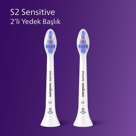 Philips Sonicare Sensitive Yedek Diş Fırçası Başlığı, 10 Kat Daha Fazla Plak Temizliği, Ultra Yumuşa