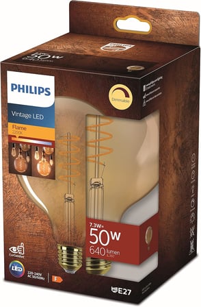 Philips Ledcla 50W G120 E27 2200K Sarı Işık Gold Dim Edilebilir Filament Led Ampul