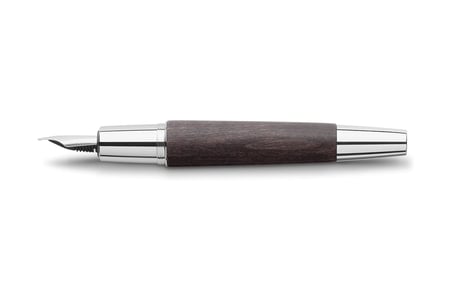 Faber-Castell E-Motion Krom/Ahşap Dolmakalem, Siyah (M)