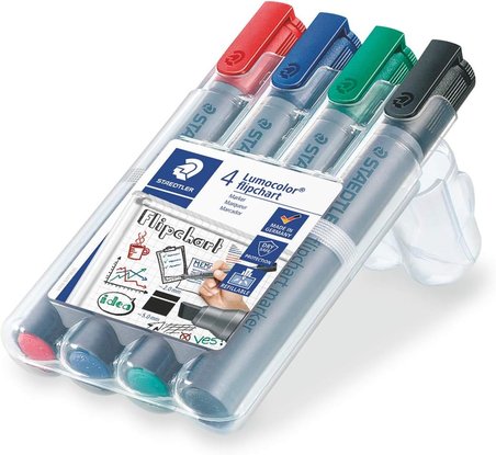 Staedtler 356 Wp4 Lumocolor Flipchart Markör Yuvarlak Uçlu 4'Lü