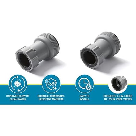 Bestway Flowclear Yer Üstü Filtre Pompası Havuz Hortumu Adaptörü, Hortum Çapı 1,5 "(38 Mm) Ölçer Ve 