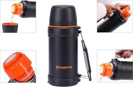 Kingcamp Paslanmaz Çelik Vakum Şişesi, Saplı Ve Kapak Kesici Ile Geniş Açıklık, Kapasite 750 Ml