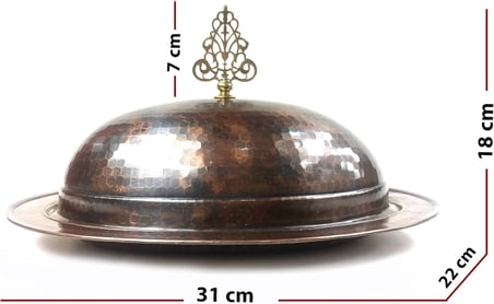 Shark Anatolia Hünkar Şişme Kapak Kayık Bakır Sahan Antik 30Cm