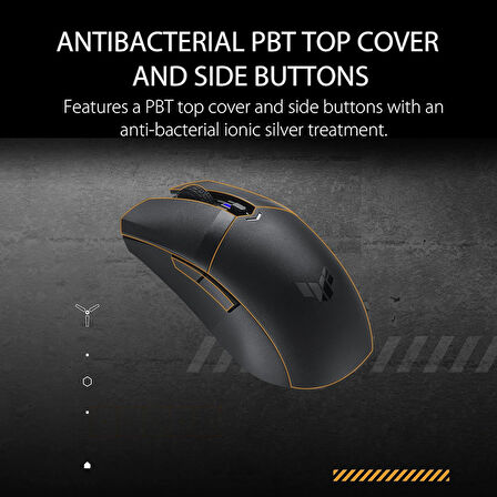 Asus Tuf Gaming M4 Kablosuz Optik Oyun Faresi (Kablosuz, Çift Elli, 12.000 Dpi Sensör, Dpi Tuşu, Aur